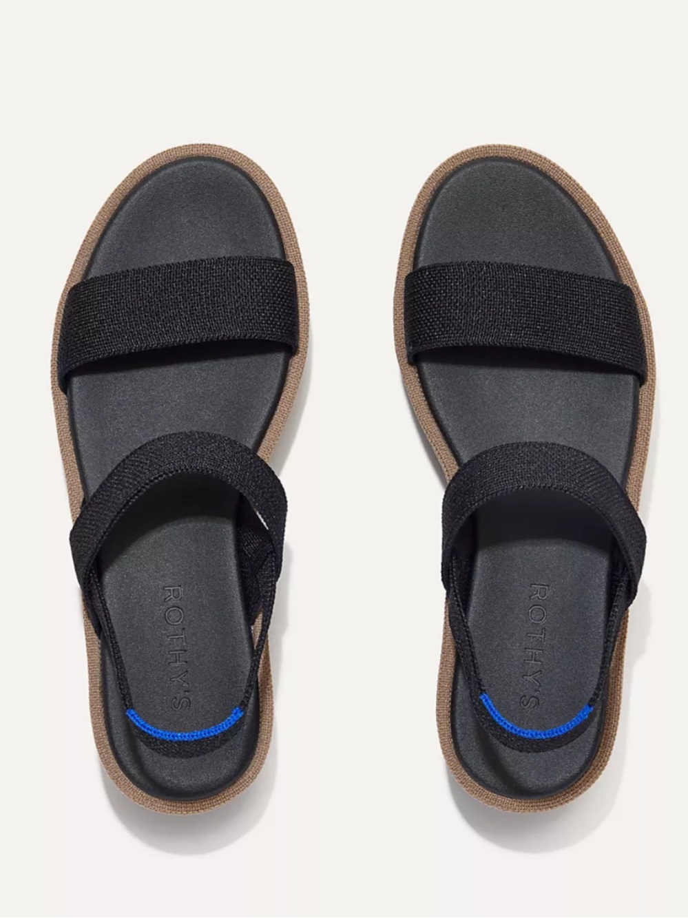 Rothy's Black The Lightweight Wedge Sandals-size 7.5